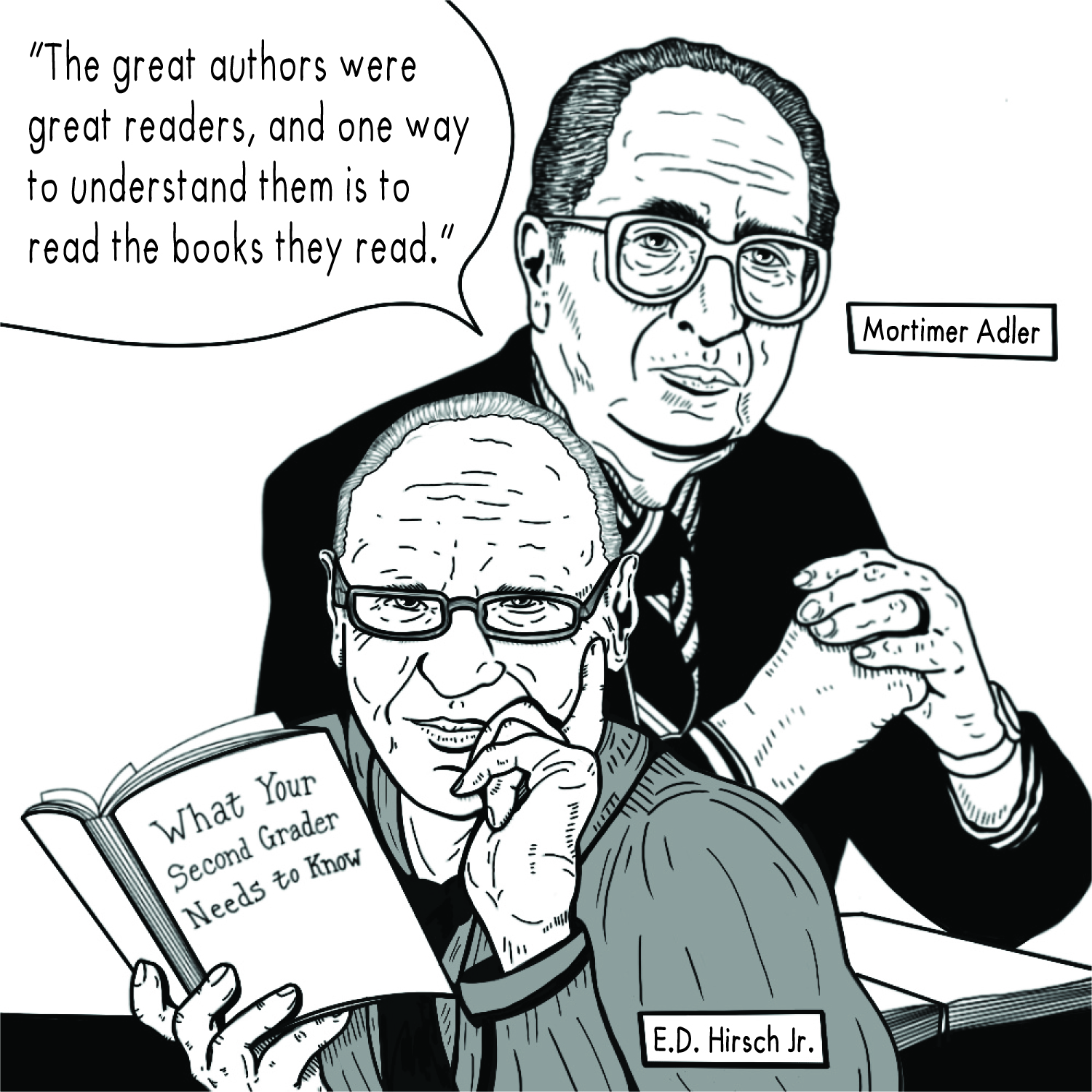 Portrait of Mortimer Adler and E.D. Hirsch Jr.